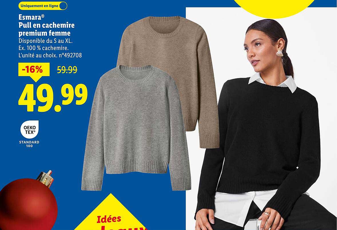 Esmara® Pull en cachemire premium femme