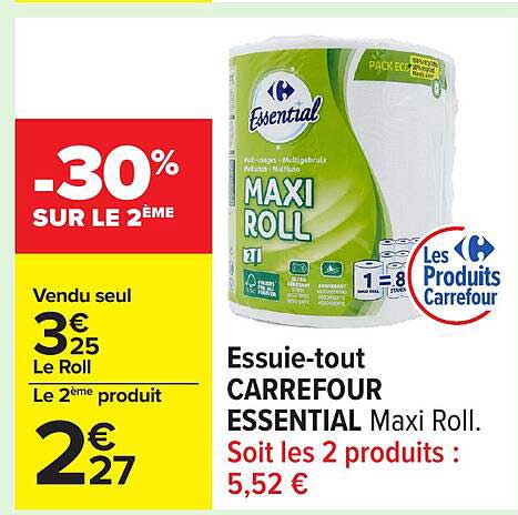 Essuie-tout CARREFOUR ESSENTIAL Maxi Roll