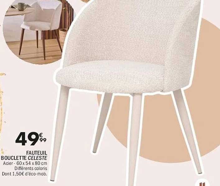 FAUTEUIL BOUCLETTE CELESTE