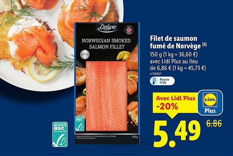 Filet de saumon fumé de Norvège