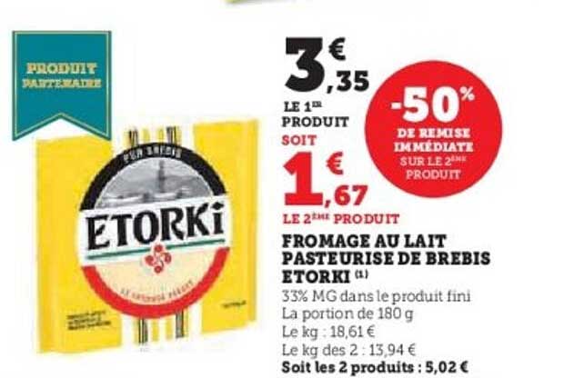 FROMAGE AU LAIT PASTEURISE DE BREBIS ETORKI