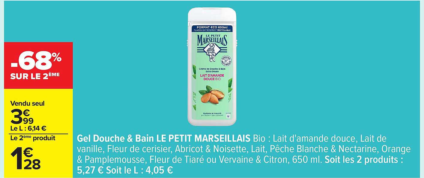 Gel Douche & Bain LE PETIT MARSEILLAIS Bio