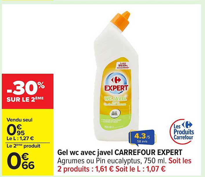 Gel wc avec javel CARREFOUR EXPERT
