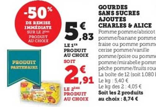 GOURDES SANS SUCRES AJOUTÉS CHARLES & ALICE