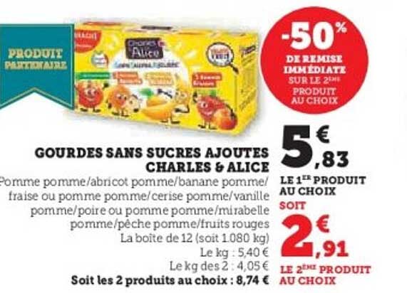 GOURDES SANS SUCRES AJOUTES CHARLES & ALICE