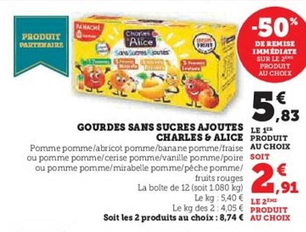 GOURDES SANS SUCRES AJOUTÉS CHARLES & ALICE