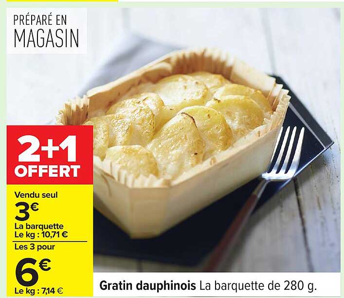 Gratin dauphinois La barquette de 280 g.
