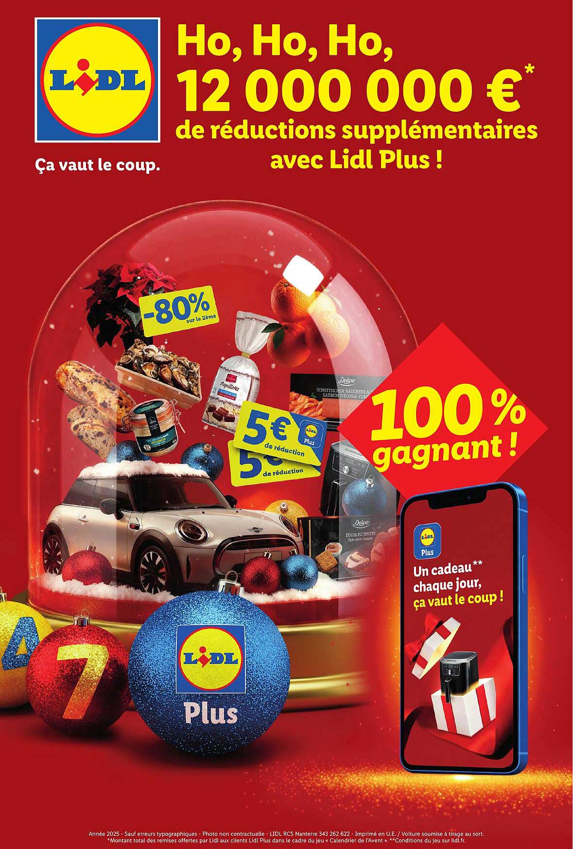 Ho, Ho, Ho, 12 000 000 € de réductions supplémentaires avec Lidl Plus !