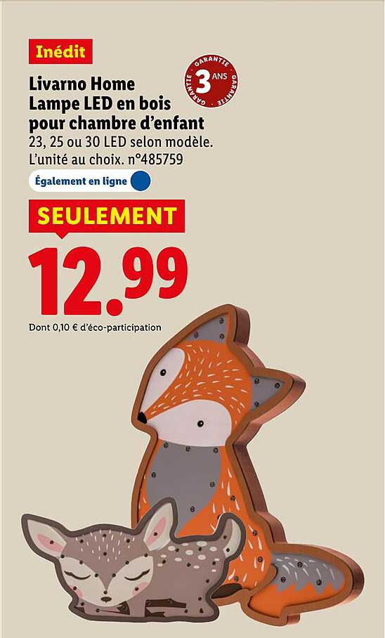 Inédit Livarno Home Lampe LED en bois pour chambre d’enfant