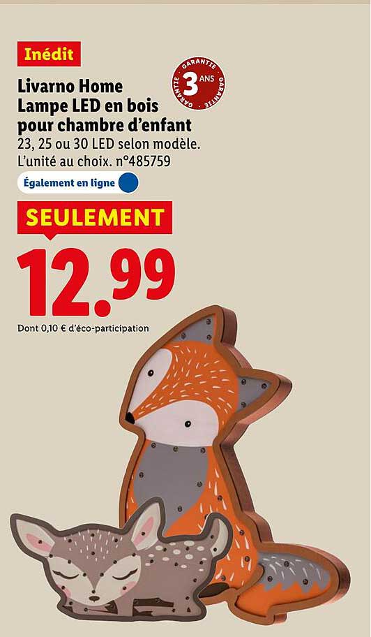 Inédit Livarno Home Lampe LED en bois pour chambre d’enfant