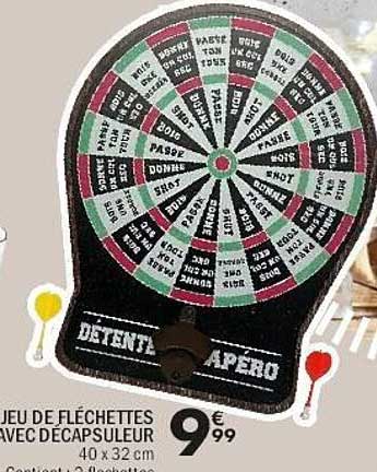 JEU DE FLÉCHETTES AVEC DÉCAPSULEUR