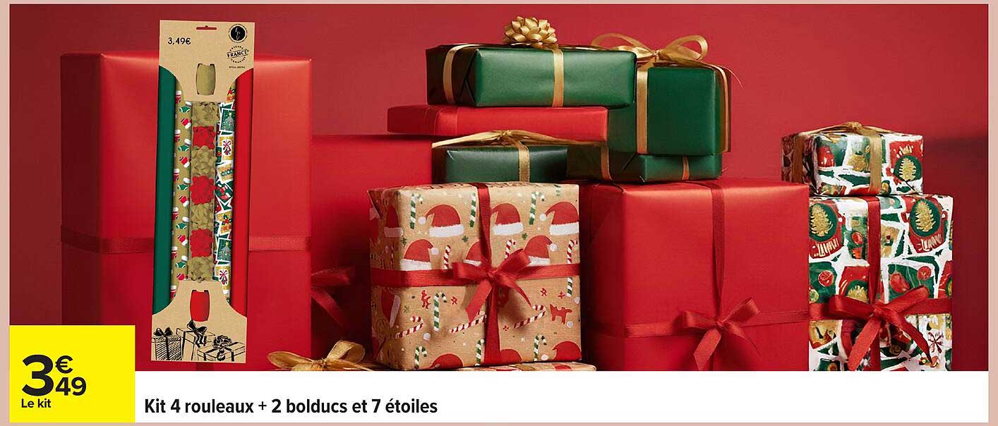 Kit 4 rouleaux + 2 bolducs et 7 étoiles