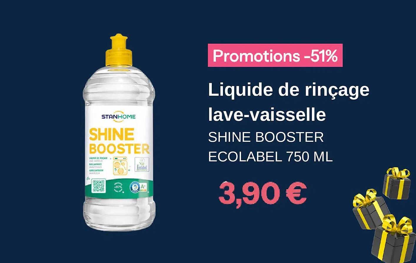 Liquide de rinçage lave-vaisselle SHINE BOOSTER ECOLABEL 750 ML