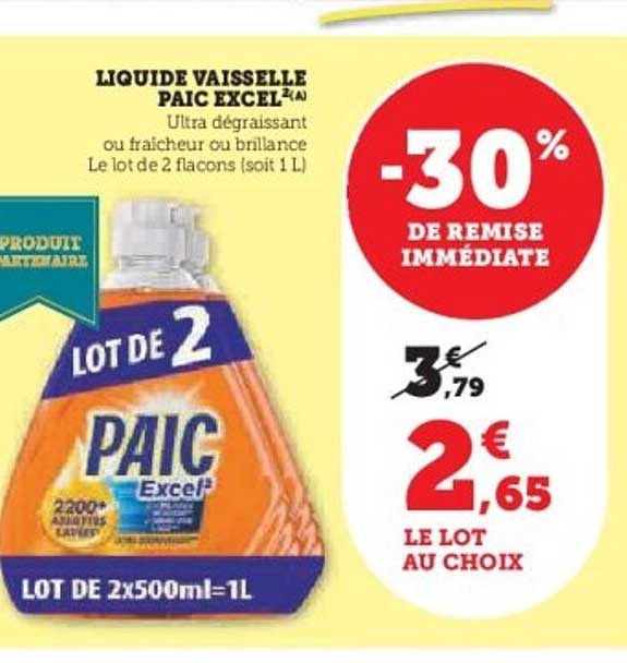 LIQUIDE VAISSELLE PAIC EXCEL