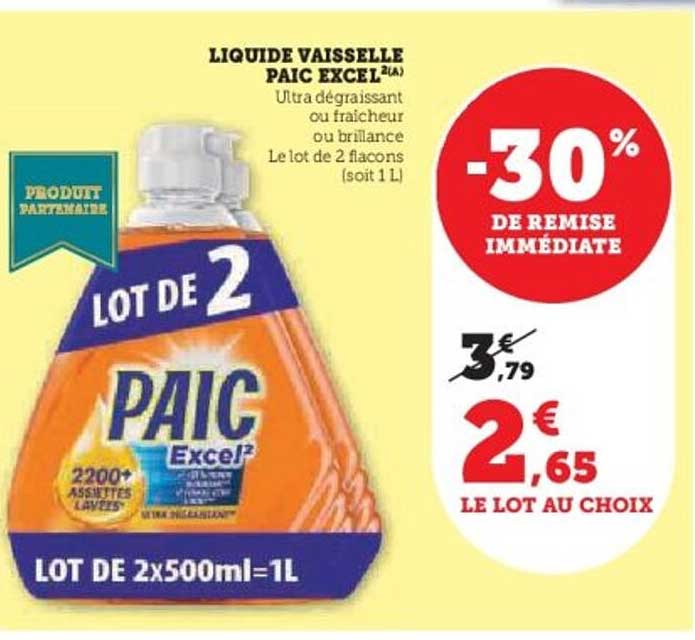 LIQUIDE VAISSELLE PAIC EXCEL