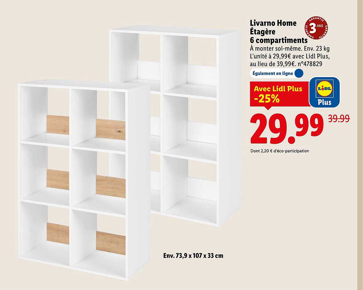 Livorno Home Étagère 6 compartiments