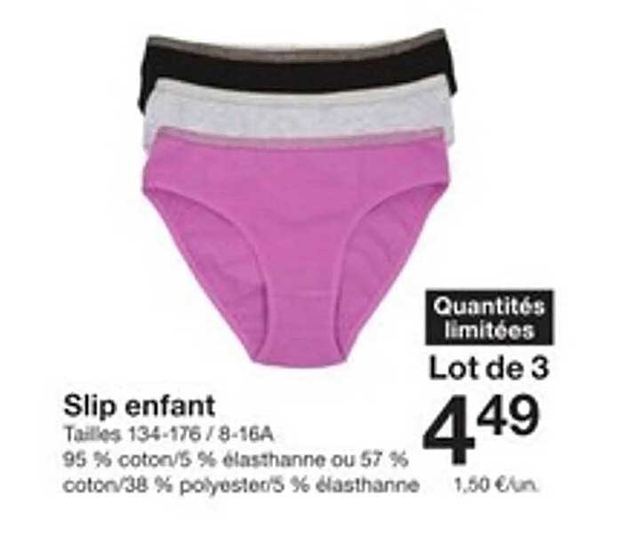 Lot de 3 slips enfant