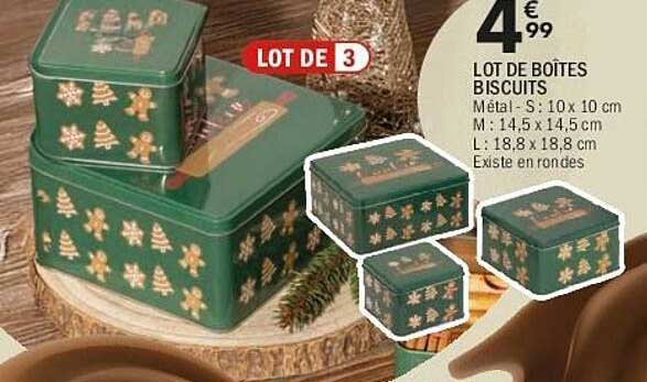 LOT DE BOÎTES BISCUITS