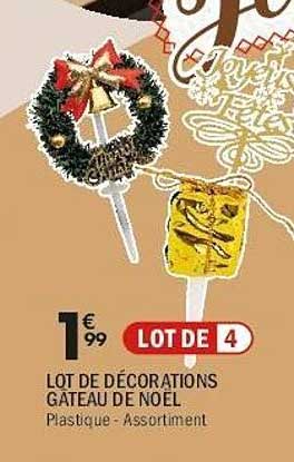 LOT DE DÉCORATIONS GÂTEAU DE NOËL