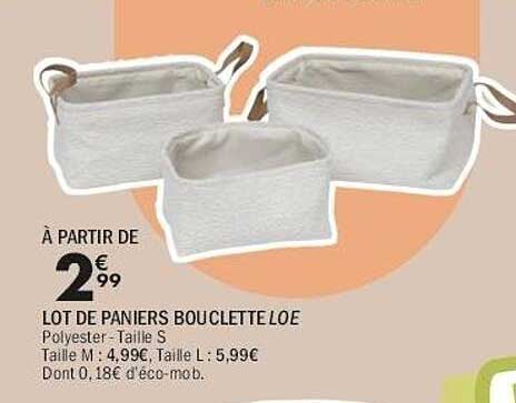 LOT DE PANIERS BOUCLETTE LOE