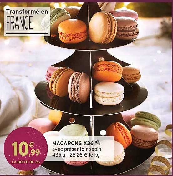 MACARONS X36 avec présentoir sapin
