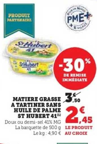Matière Grasse à Tartiner sans Huile de Palme St Hubert 41