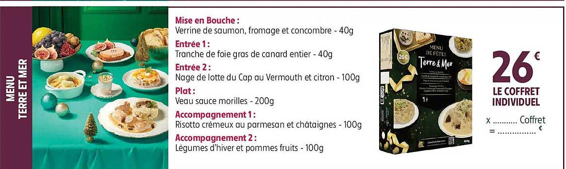 Menu de Fêtes Terre & Mer