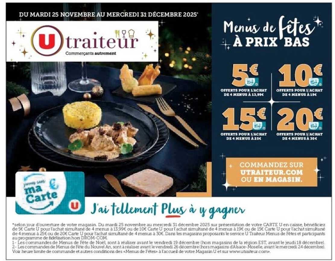 Menus de fêtes à prix bas