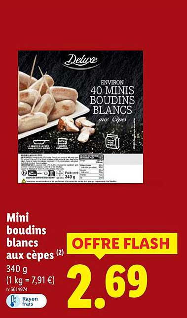 Mini boudins blancs aux cèpes