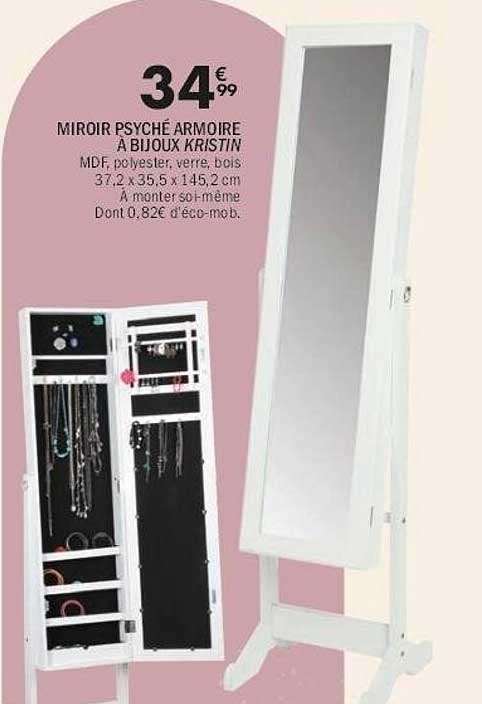 MIROIR PSYCHE ARMOIRE À BIJOUX KRISTIN