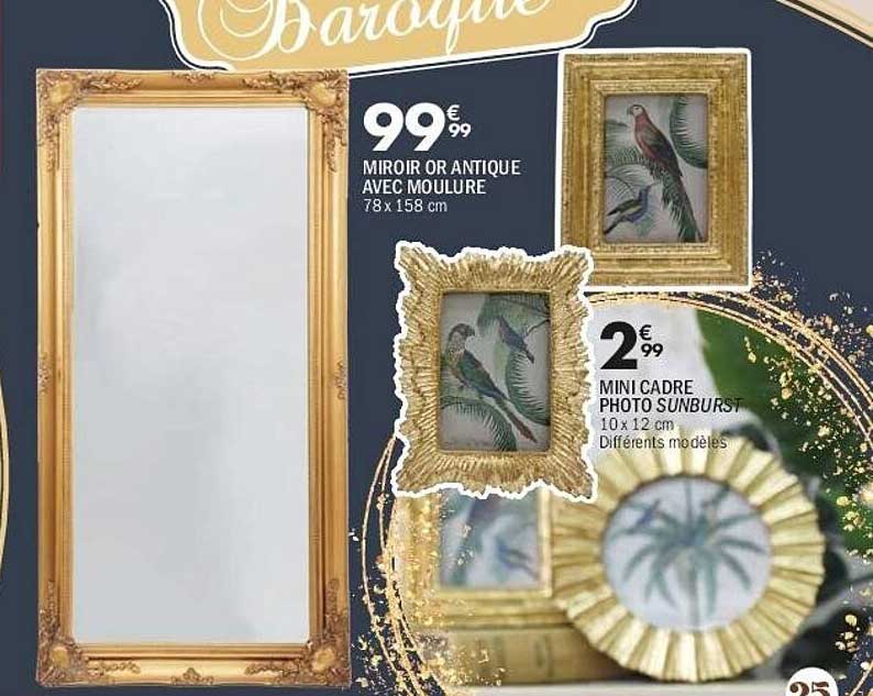 MIRROR OR ANTIQUE AVEC MOULURE