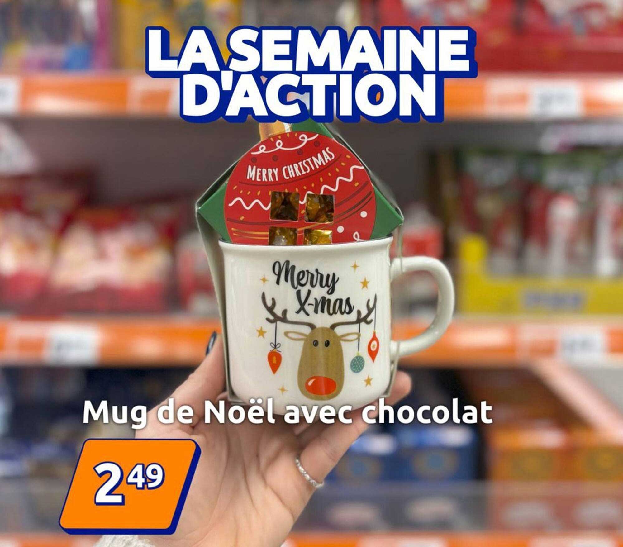 Mug de Noël avec chocolat