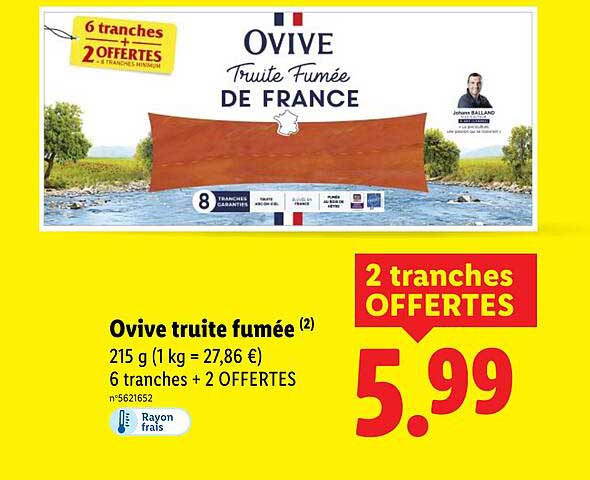 Ovive truite fumée de France