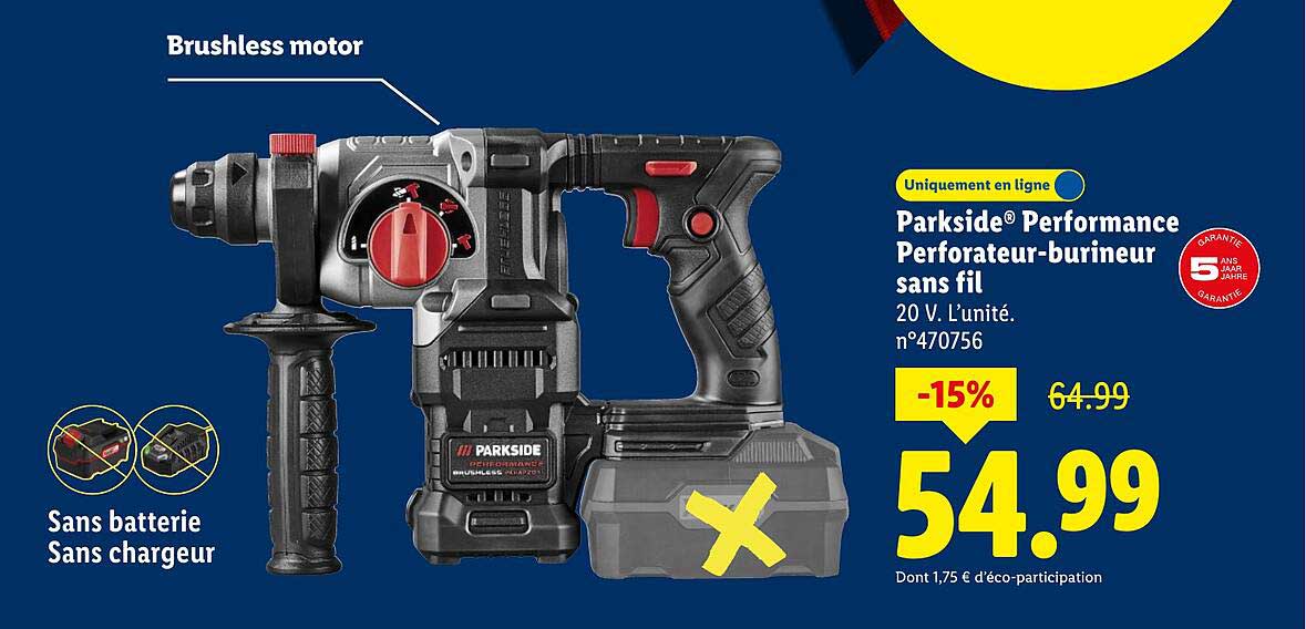 Parkside® Performance Perforateur-burineur sans fil