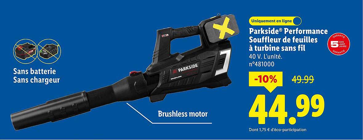 Parkside® Performance Souffleur de feuilles à turbine sans fil