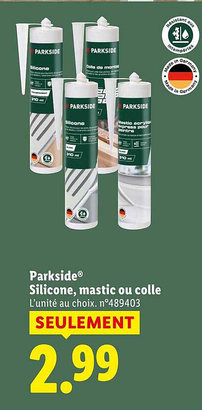 Parkside® Silicone, mastic ou colle
