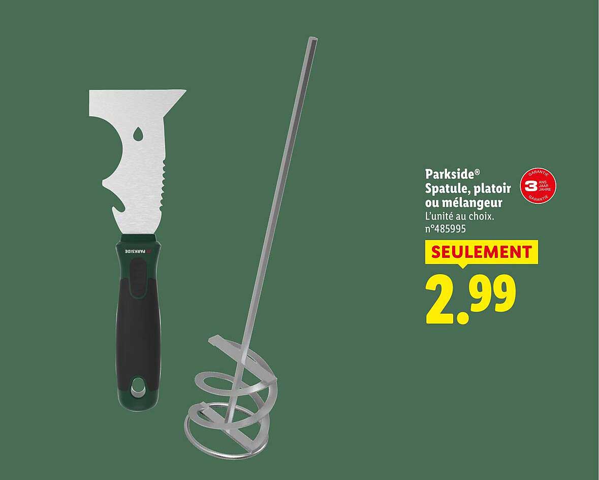 Parkside® Spatule, platoir ou mélangeur L’unité au choix.
