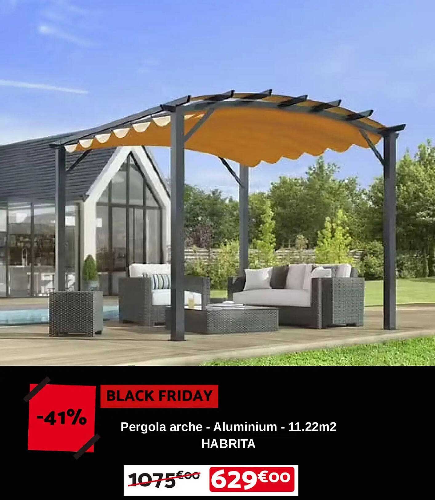 Pergola arche - Aluminium - 11.22m2 HABRITA