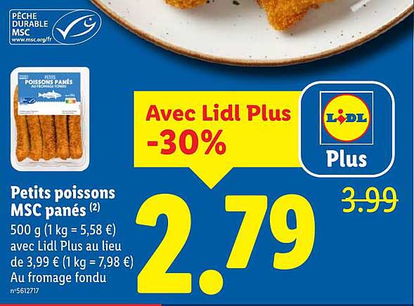 Petits poissons MSC panés