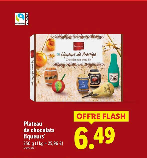 Plateau de chocolats liqueurs*