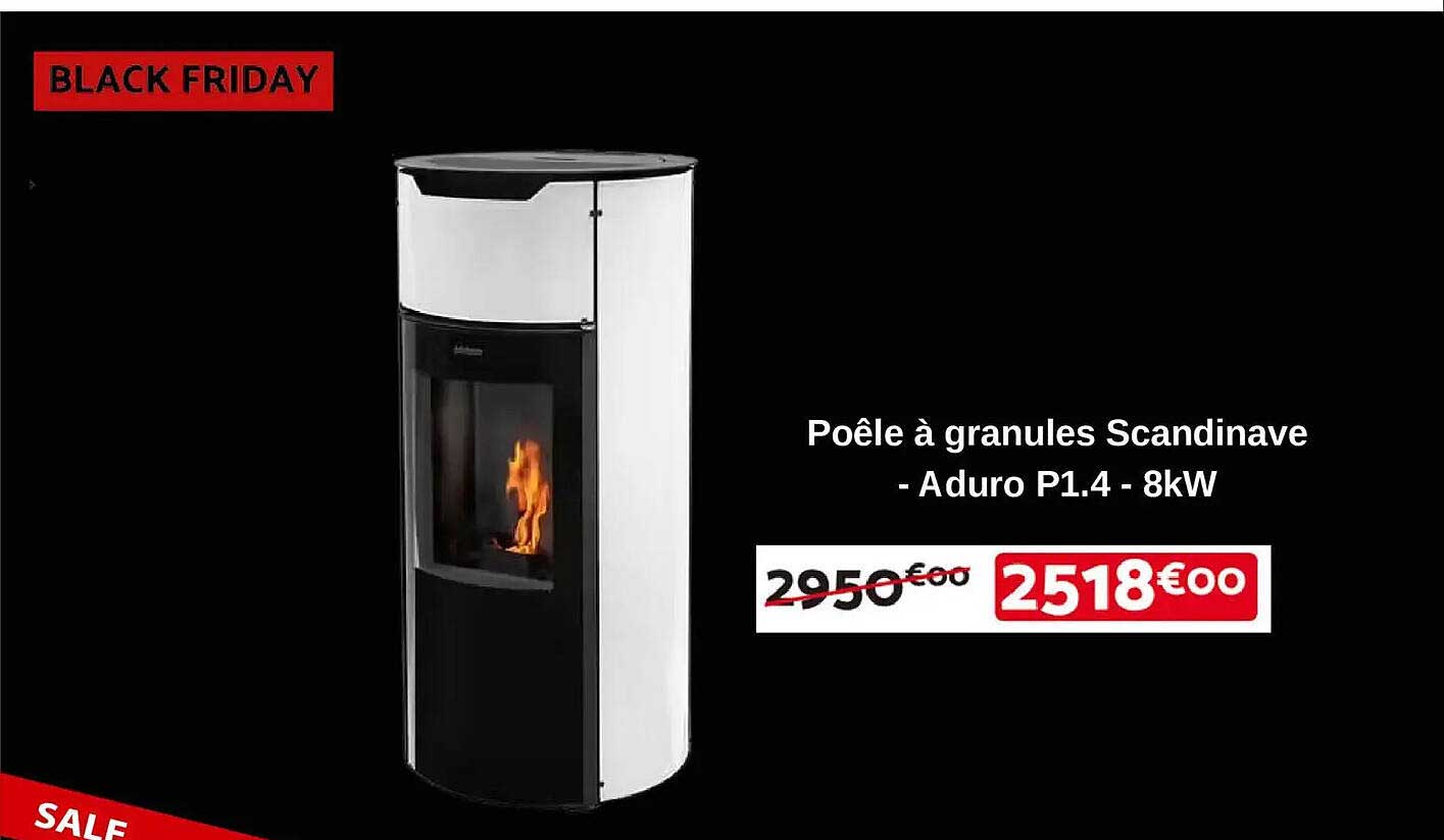 Poêle à granules Scandinave - Aduro P1.4 - 8kW