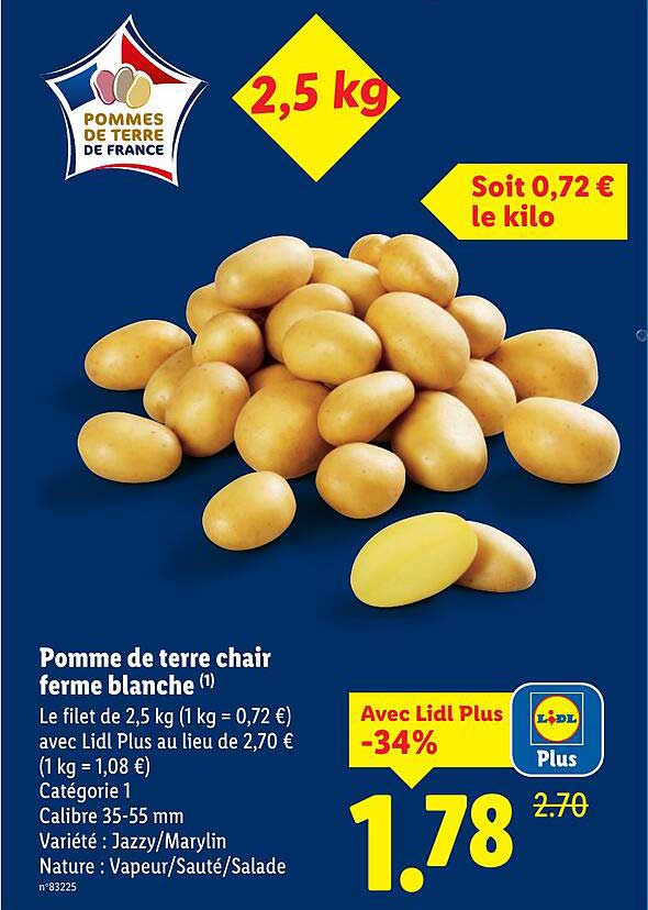 Pomme de terre chair ferme blanche 2,5 kg