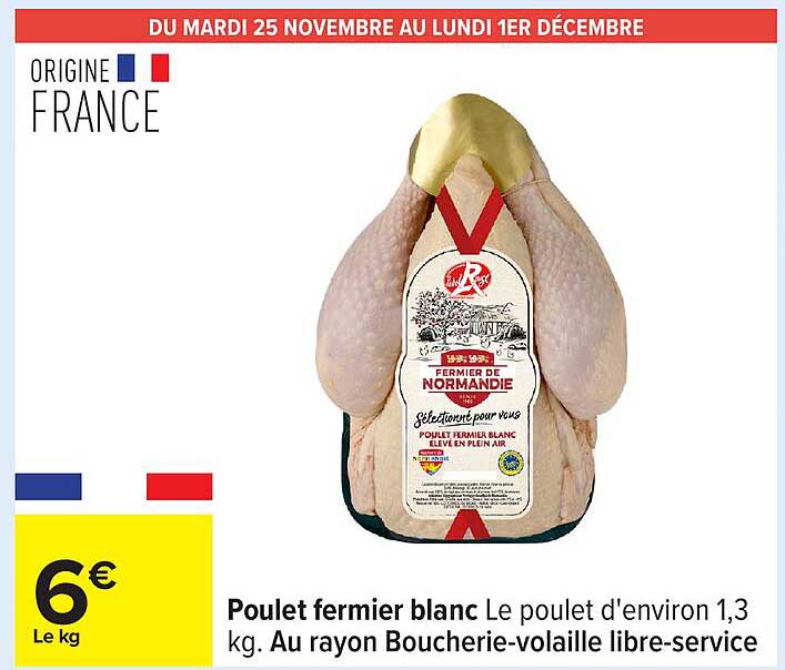 Poulet fermier blanc