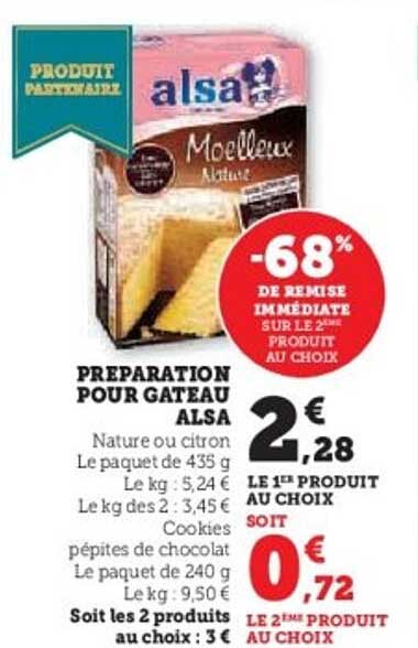 PREPARATION POUR GATEAU ALSA