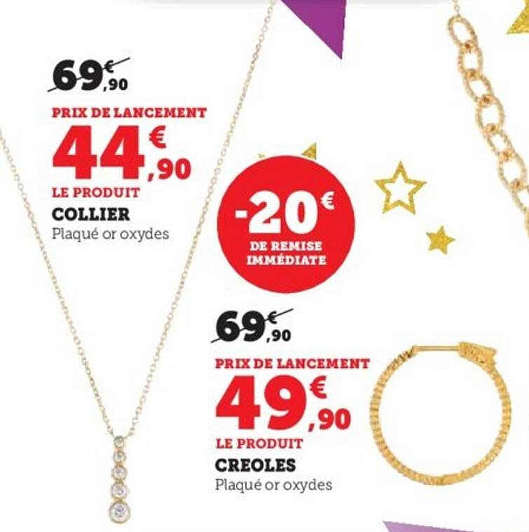 Promo Collier et Créoles en Plaqué Or