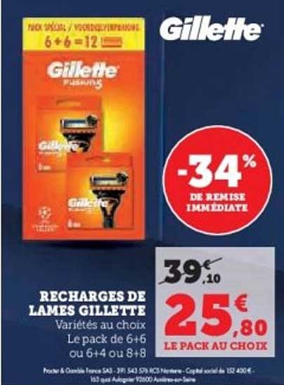 RECHARGES DE LAMES GILLETTE