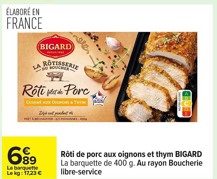 Rôti de porc aux oignons et thym BIGARD