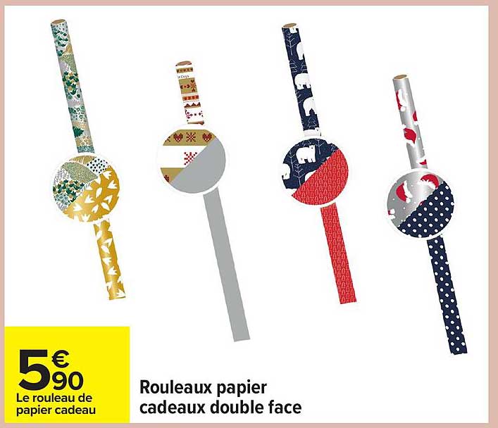 Rouleaux papier cadeaux double face