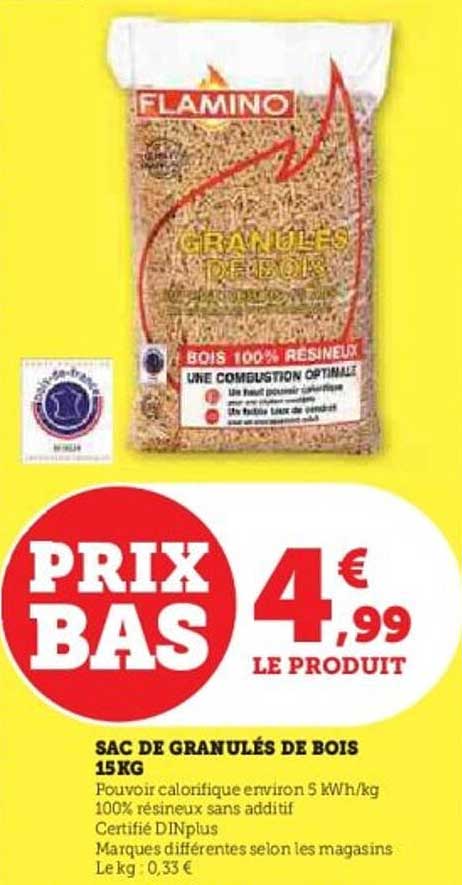 SAC DE GRANULÉS DE BOIS 15 KG