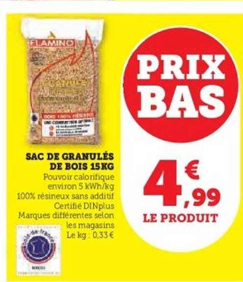 SAC DE GRANULÉS DE BOIS 15KG